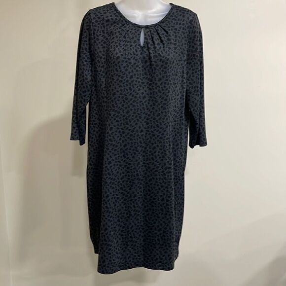 NWOT Joan Rivers Black and Grey Leopard print dress.  Size L large 12/14 - Picture 1 of 8